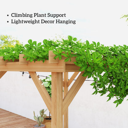 3 x 3 m Wooden Pergola Kit, Decorative Garden Gazebo Shelter with Stable Structure for Climbing Vines, Dark Brown