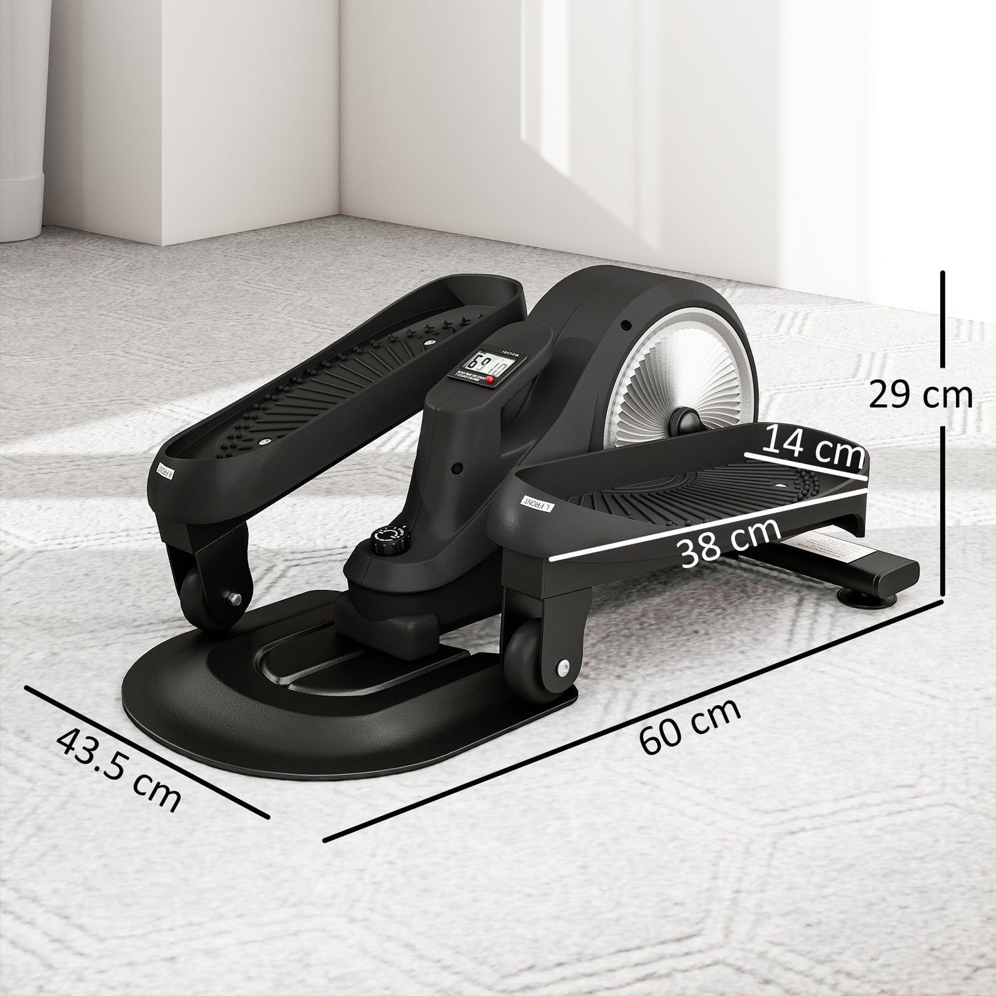 Under Desk Elliptical Machine with LCD Monitor, 8 Adjustable Magnetic Resistances for 2-in-1 Seat & Stand Up Exercise