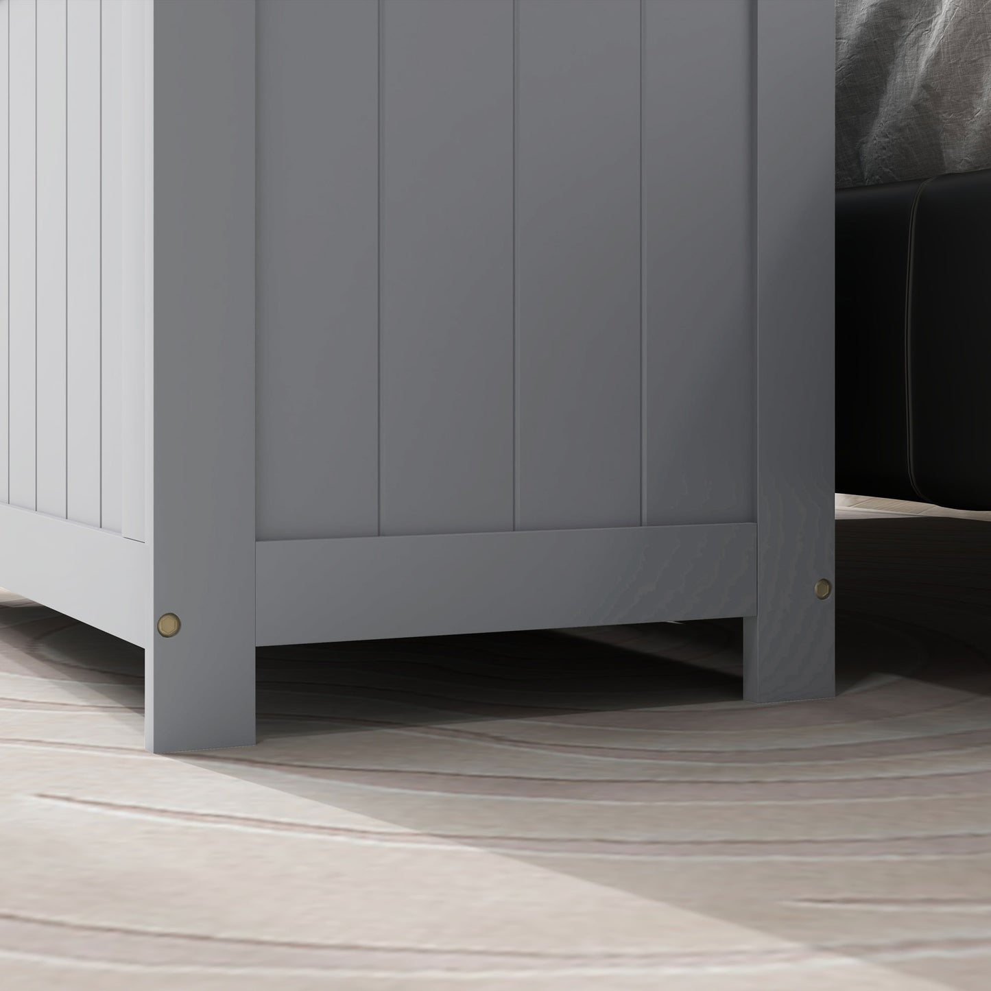 Storage Chest, Modern Storage Trunk with 2 Safety Hinges and Cut-out Handles, Wooden Toy Box for Living Room, Entryway