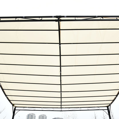 3x3 m Wall Mounted Garden Porch with UV Protection, Cream White