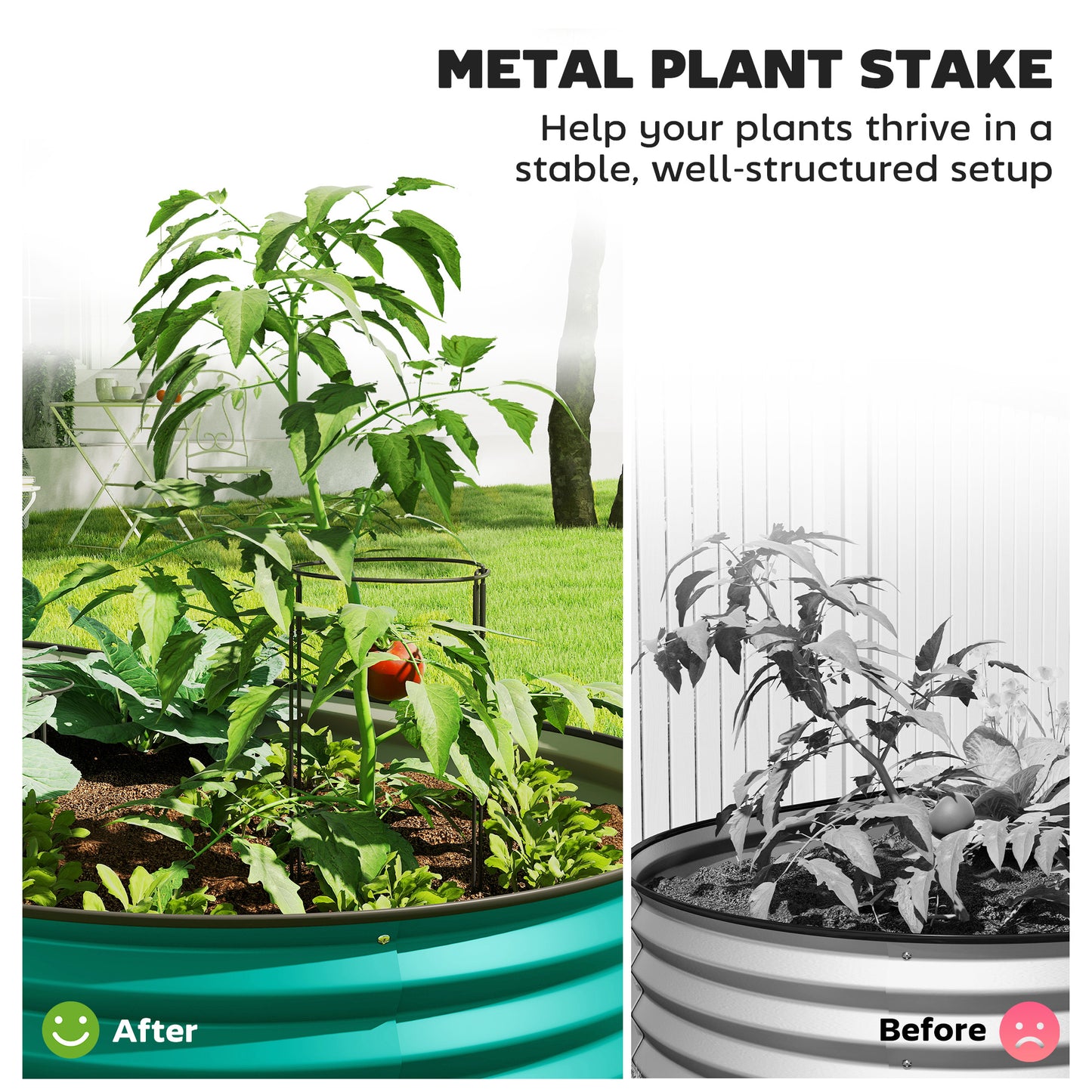 Set of Two 150 x 60cm Steel Planters - Green