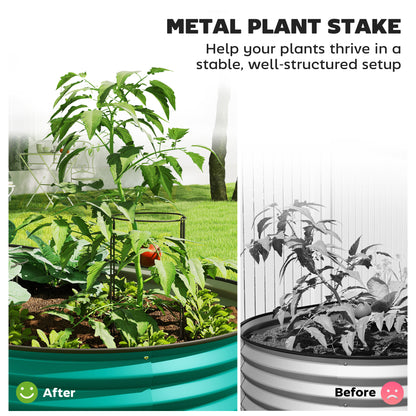 Set of Two 150 x 60cm Steel Planters - Green