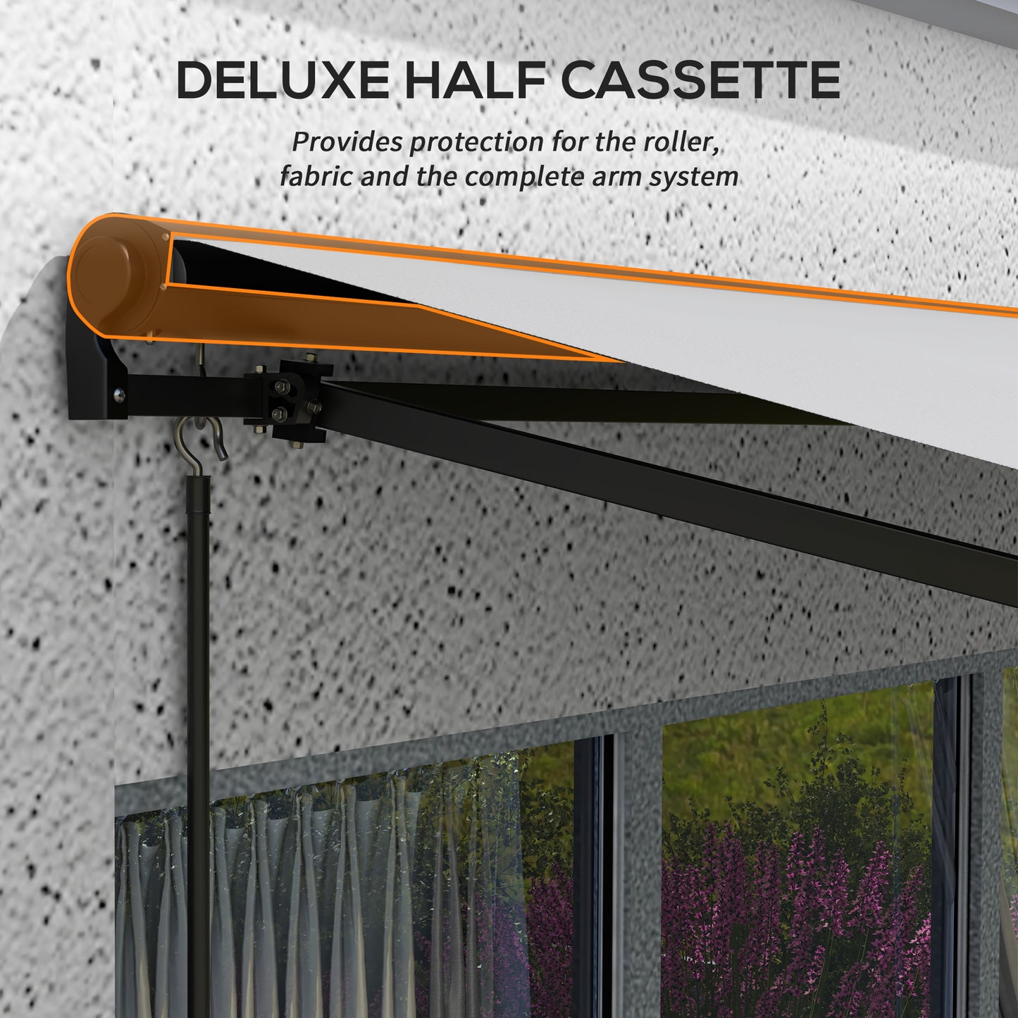 Electric Awning with Aluminium Frame and Remote Control, 3 x 2m, Light Grey