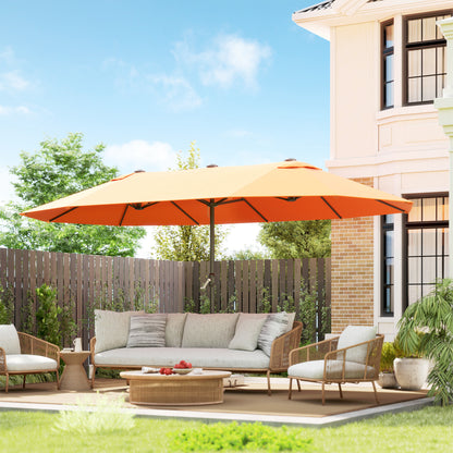 4.6m Double Garden Parasol - Orange
