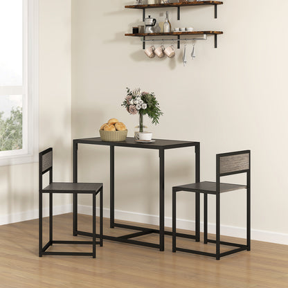 Dining Table and Chairs Set 2, Dining Room Sets, Rectangular Space Saving Table and 2 Chairs for Compact Kitchens