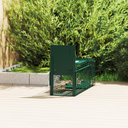 Metal Rat Trap with Single Door, for Small Animals, Dark Green