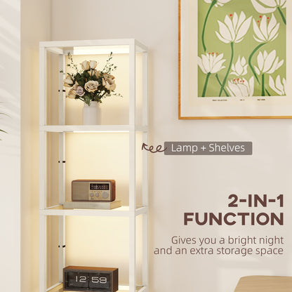 Four-Shelf Floor Lamp - Bleached Oak
