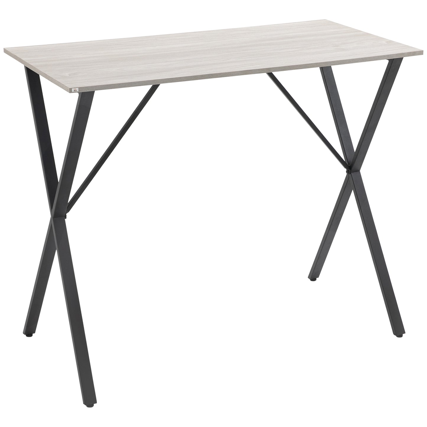120 cm Rectangular Bar Table for 4 People, Modern Breakfast Bar Table with Wood Effect Tabletop, Steel Legs