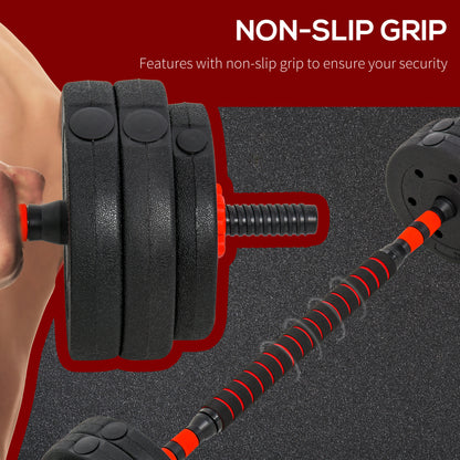 25kg 2 IN 1 Adjustable Dumbbells Weight Set, Dumbbell Hand Weight Barbell for Body Fitness, Lifting Training for Home