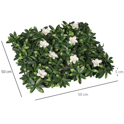 12PCS Artificial Boxwood Wall Panels 50cm x 50cm Grass Privacy Fence Screen Faux Hedge Greenery Backdrop Encrypted Grass with