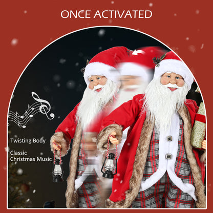 120cm Animated Santa Claus Figure, with Sound - Red