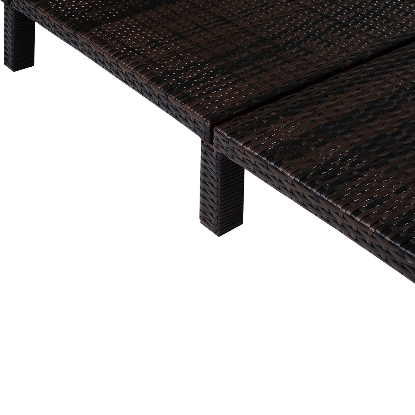 Rattan Sun Lounger, 5-Level Adjustable Garden Lounger Recliner with Cushion and Headrest, Outdoor Reclining Sunbed