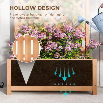 Wooden Planter with Trellis, Freestanding Raised Bed for Garden with Lattice, Outdoor Planter Box for Climbing Plants, Vines