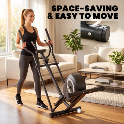Elliptical Cross Trainer for Home, Quiet Magnetic Elliptical Machine with Bluetooth, App Compatible, 8-Level Resistance
