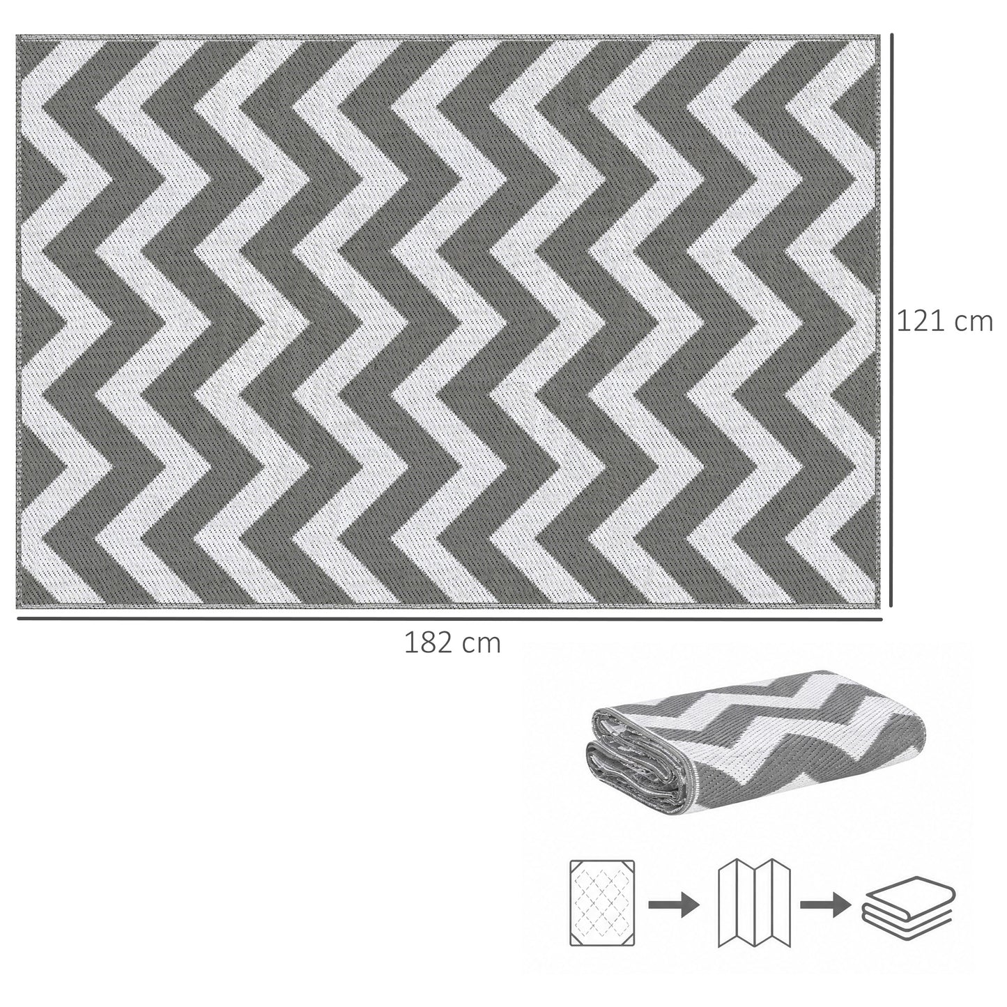 Outdoor Rug Reversible Mat Plastic Straw Rug Portable RV Camping Mat for Garden Deck Picnic Indoor, 121 x 182 cm (4 x 6 ft)