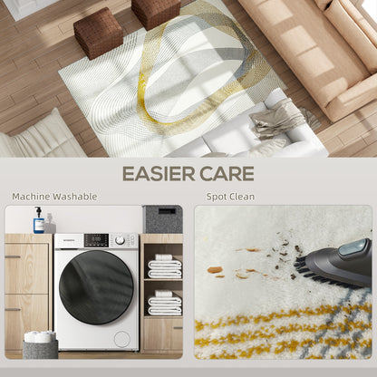 Modern Area Rug, Machine Washable Rug, Allergy-Friendly Floor Carpet for Living Room, Bedroom, Dining Room, Home Office