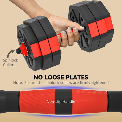 6-in-1 Adjustable Weight Dumbbells Set, Used as Kettlebell, Barbell, Dumbbell, Push-Up Stand