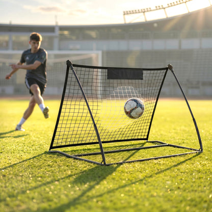 Football Rebounder Net, Portable Kickback Football Rebounder Net with Carry Bag and Ground Stakes