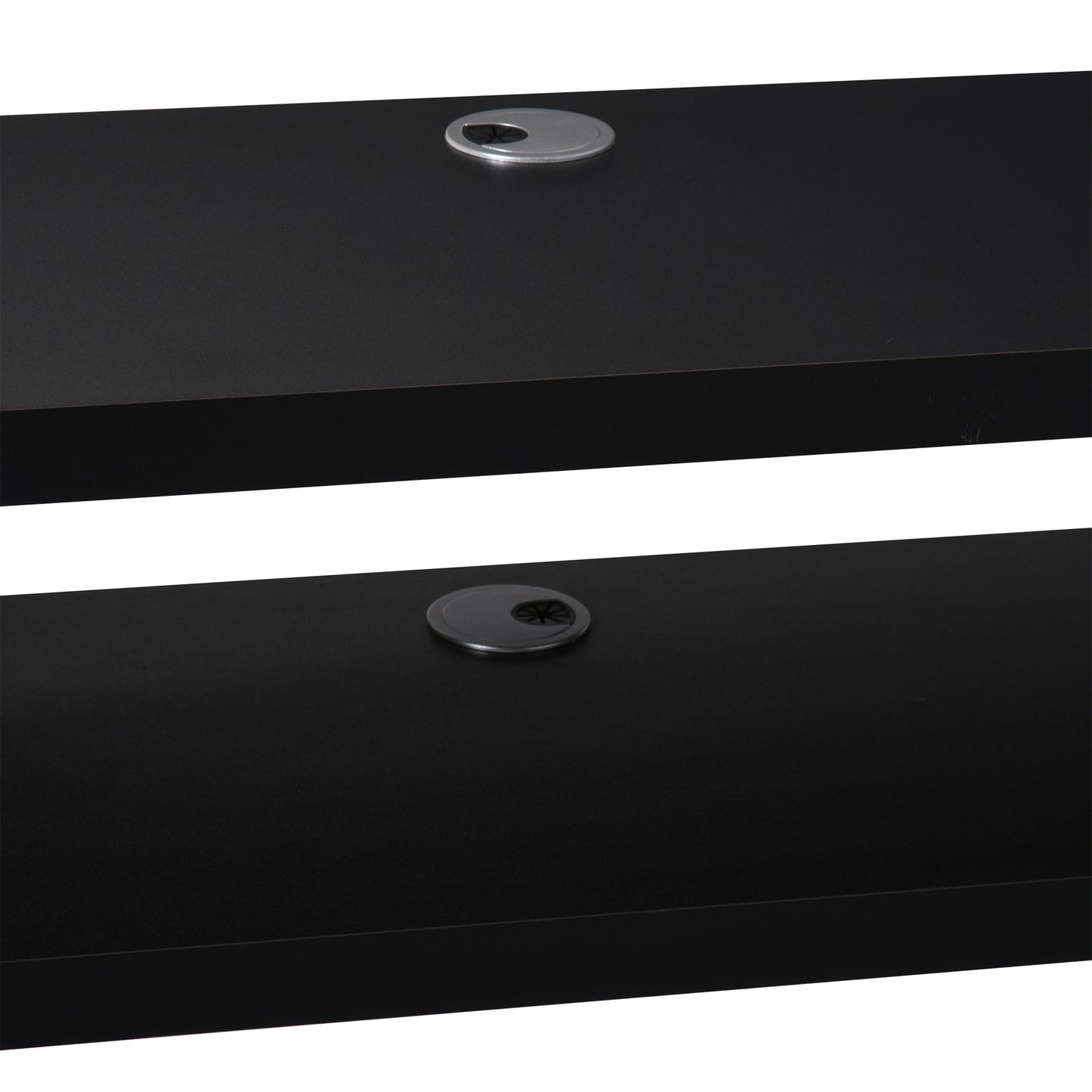 Floating TV Unit, Wall Mounted TV Stand with Open Shelf and 2 Cable Holes, Entertainment Unit for Living Room, Black