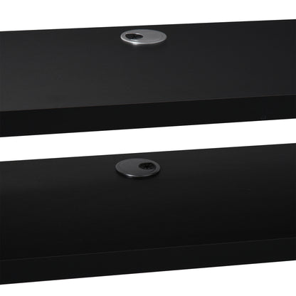 Floating TV Unit, Wall Mounted TV Stand with Open Shelf and 2 Cable Holes, Entertainment Unit for Living Room, Black
