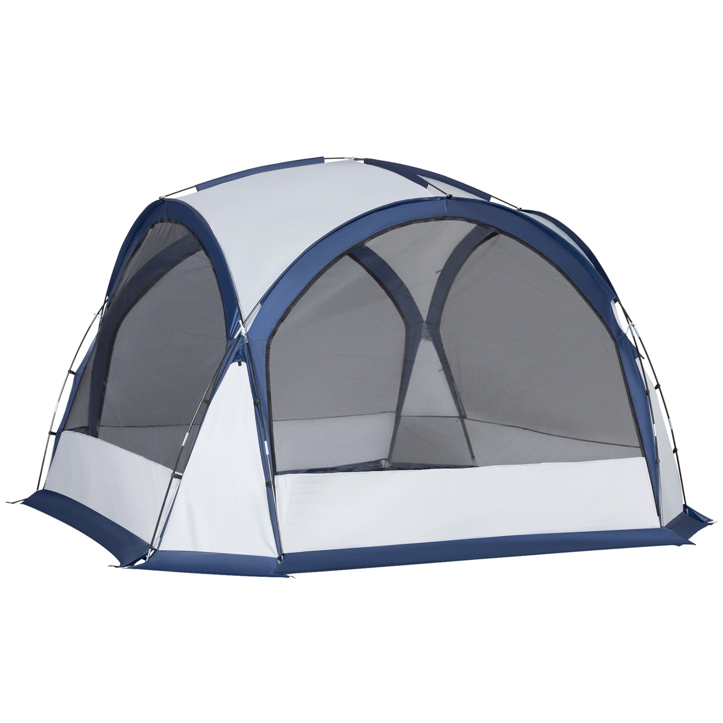 Dome Tent for 6-8 Person, Camping Tent with 4 Zipped Mesh Doors, Removable Oxford Cloth, Lamp Hook, Portable Carry Bag