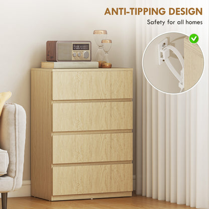Chest of Drawers, 4-Drawer Storage Cabinets, Modern Dresser, Storage Drawer Unit for Bedroom