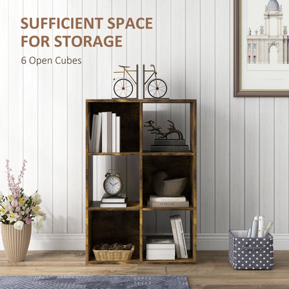 6-Cube Bookshelf - Rustic Brown