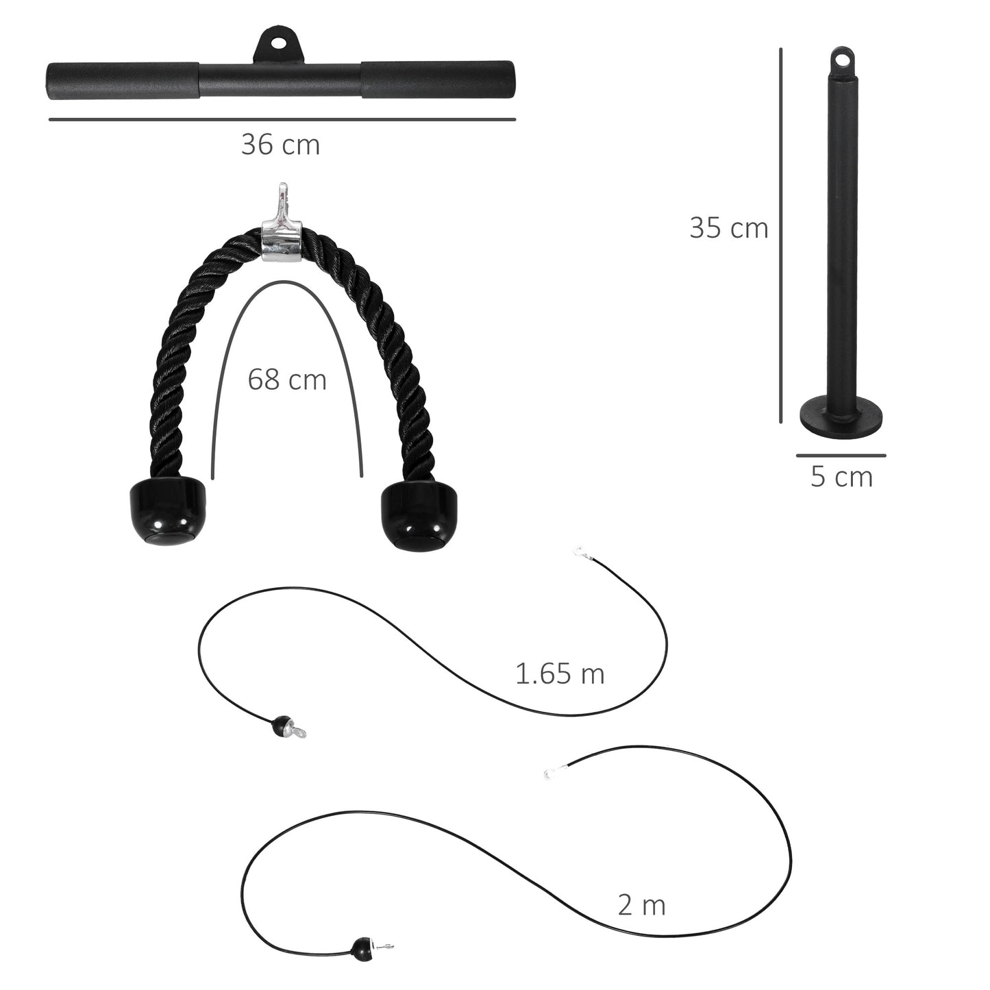 Cable Machine Pulley System, Lats Pull Down System, with DIY Loading Weight Pin