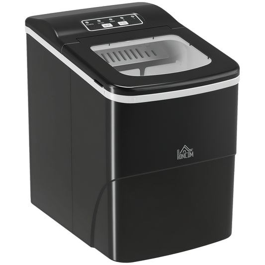 12kg Countertop Ice Cube Machine, with Scoop - Black