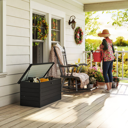 311L Galvanised Steel Garden Storage Box - Dark Grey