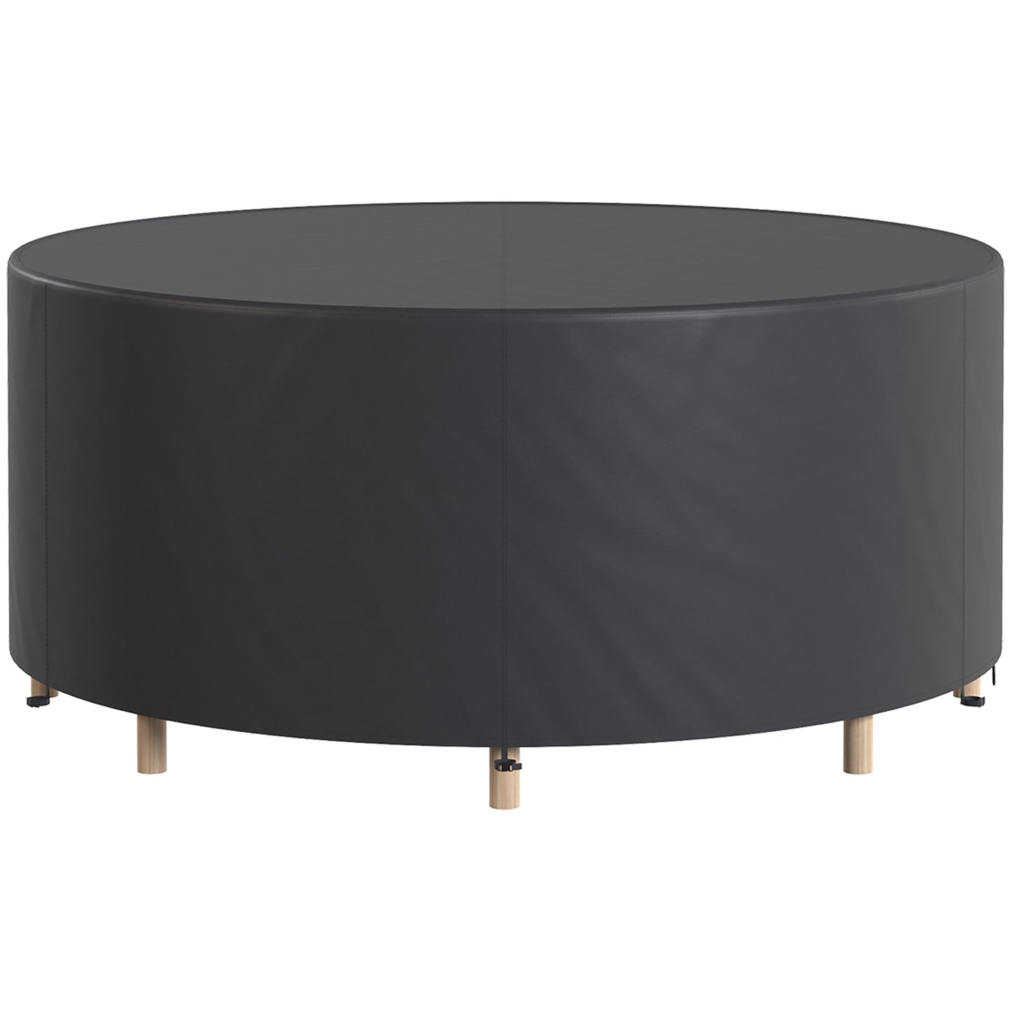 Round Garden Furniture Cover, Waterproof Garden Table Cover, 420D Heavy Duty Oxford for Outdoor, Dia.214 x 70 cm, Black