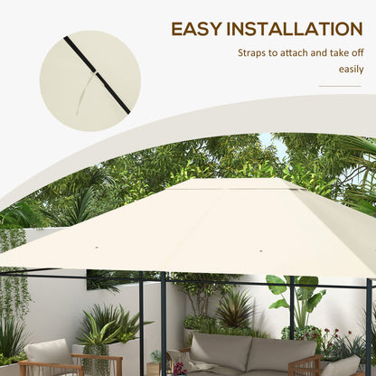 3 x 4m Gazebo Canopy Replacement Cover, Gazebo Roof Replacement (TOP COVER ONLY), Cream White