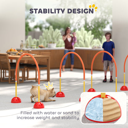 4-Piece Dog Agility Training Equipment with 4 Adjustable Width Doors, Bag, for Garden, Orange