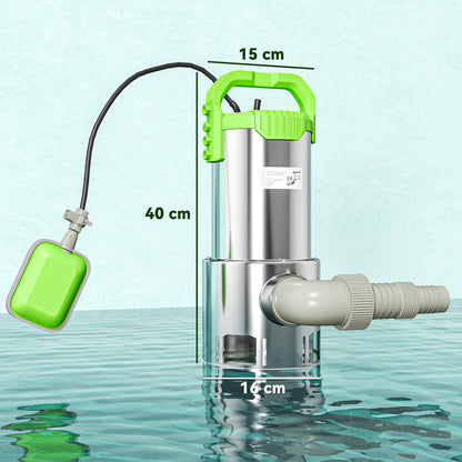 1100W Submersible Water Pump for Dirty/Clean Water, 18500L/H Electric Sump Pump with Float Switch