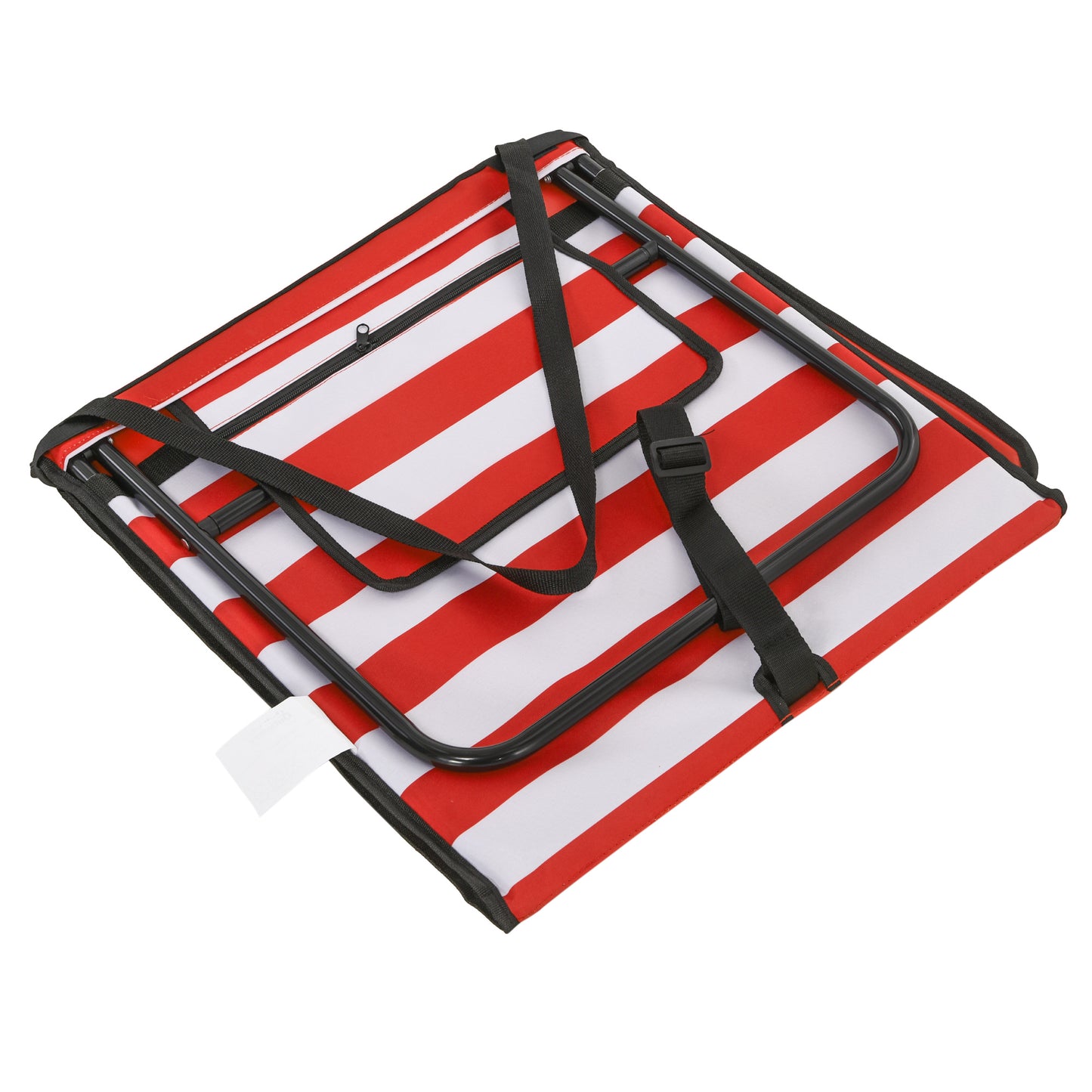 Set of 2 Foldable Garden Beach Chair Mat, Outdoor Sun Lounger Seats with Adjustable Back, Magazine Pocket, Carry Strap