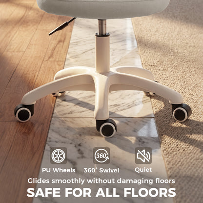 Office Chair, Armless Computer Desk Chair with Breathable Mesh, Adjustable Height, Swivel Wheels, Grey