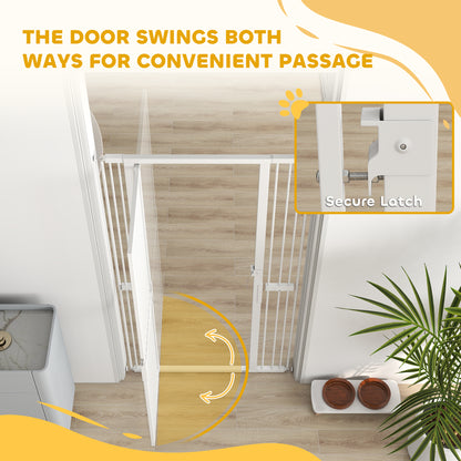 180cm Extra Tall Pet Gate with 3.5 cm Narrow Gap, Pressure Mounted No Drilling Cat Gate for Doorways, 77-104cm Width