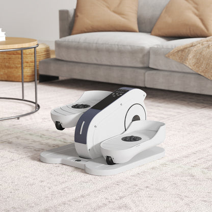 Under Desk Elliptical Machine, Seated Pedal Exerciser, Mini Electric Elliptical Machine for Seniors with LCD Monitor