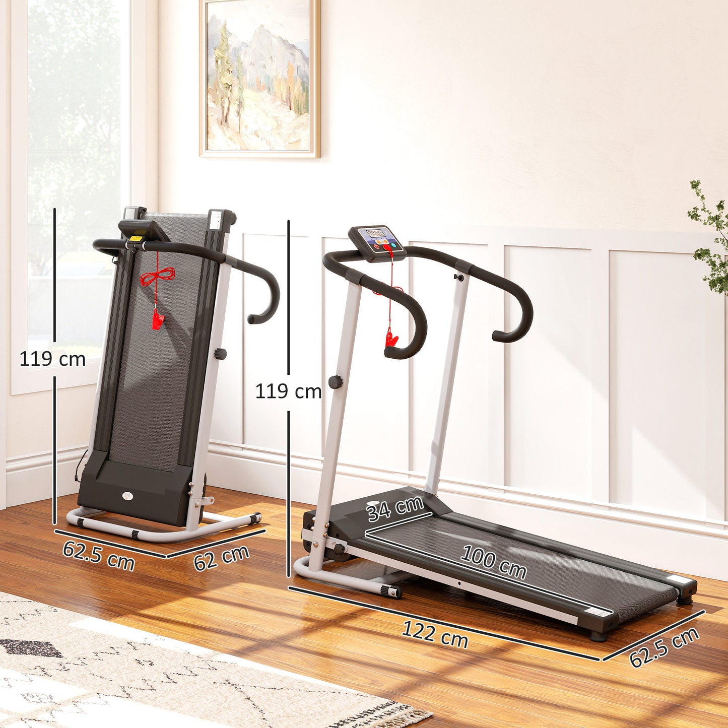 Folding Treadmill with Incline, Walking Pad Treadmill for Home