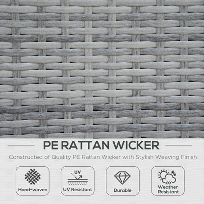 Four-Piece Half-Square Rattan Sofa Set - Mixed Grey