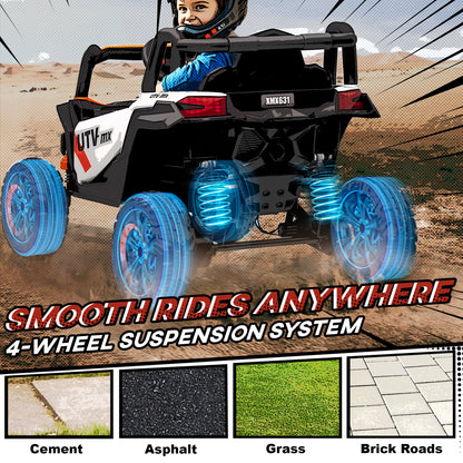 12V Kids Ride On Car with Remote Control, Kids Electric Car with Suspension System, Music, for Ages 3-5 Years, Orange