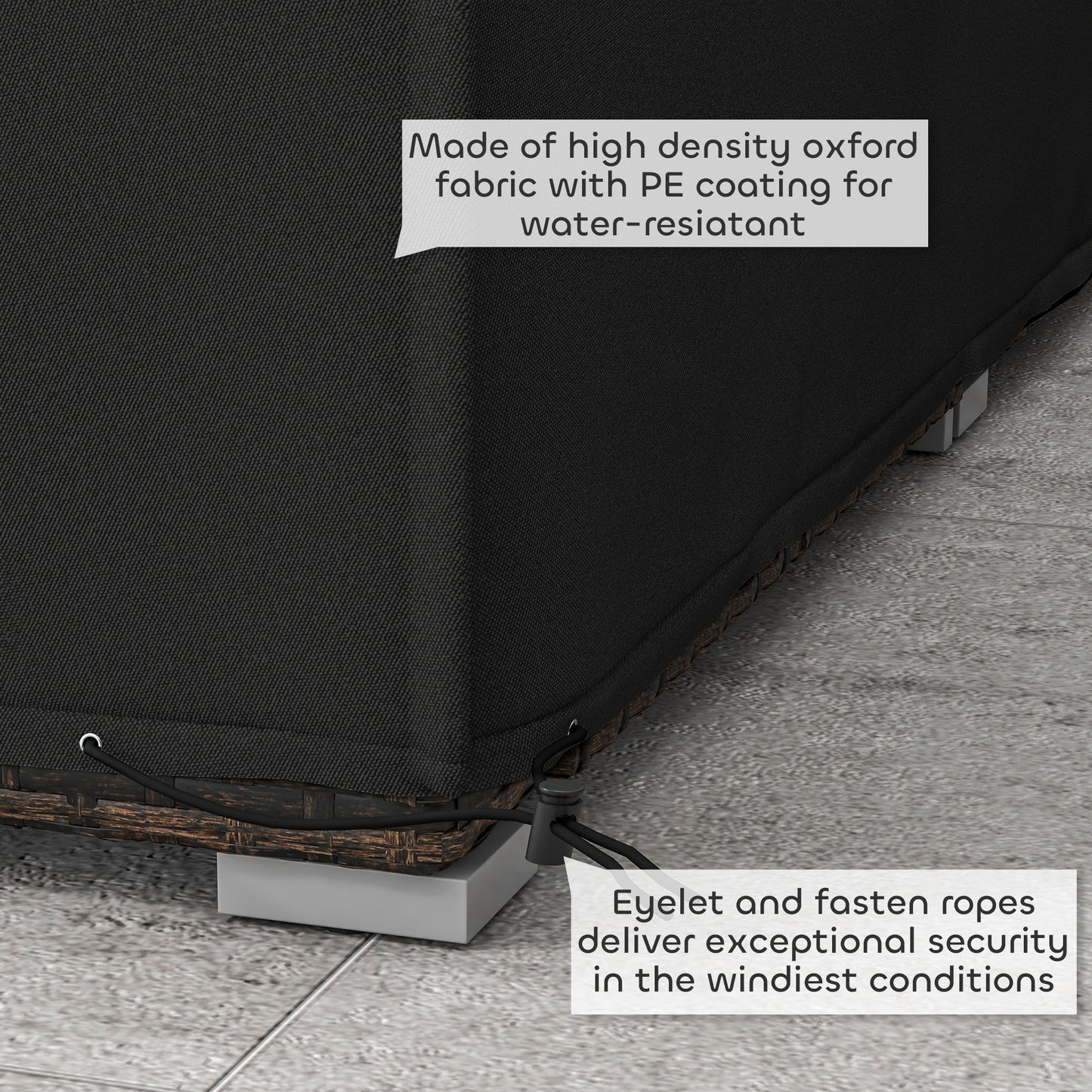 155 x 222cm Waterproof Furniture Cover - Black