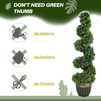 Set of Two 115cm Artificial Lavender Trees