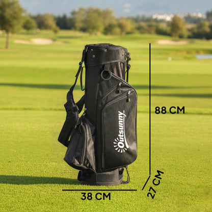 Golf Stand Bag 6 Way Full-Length Dividers, Waterproof Golf Bag with 5 Pockets, Grey