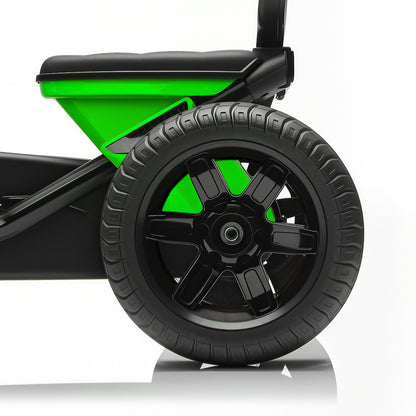 Pedal Go Kart for Kids 2-5 Years, with Silent EVA Wheels, Metal Frame, Green