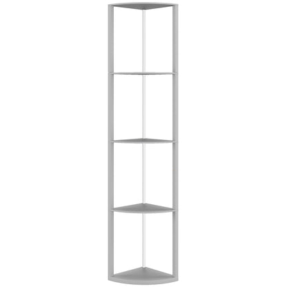 RGB LED Floor Lamp with Shelves, 4-Tier Dimmable Standing Lamp with Adjustable Brightness and Remote Control