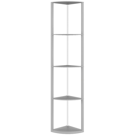 RGB LED Floor Lamp with Shelves, 4-Tier Dimmable Standing Lamp with Adjustable Brightness and Remote Control
