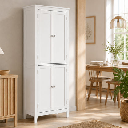170 cm Tall Bathroom Storage Cabinet, Freestanding Narrow Bathroom Cabinet with Adjustable Shelves for Laundry Room