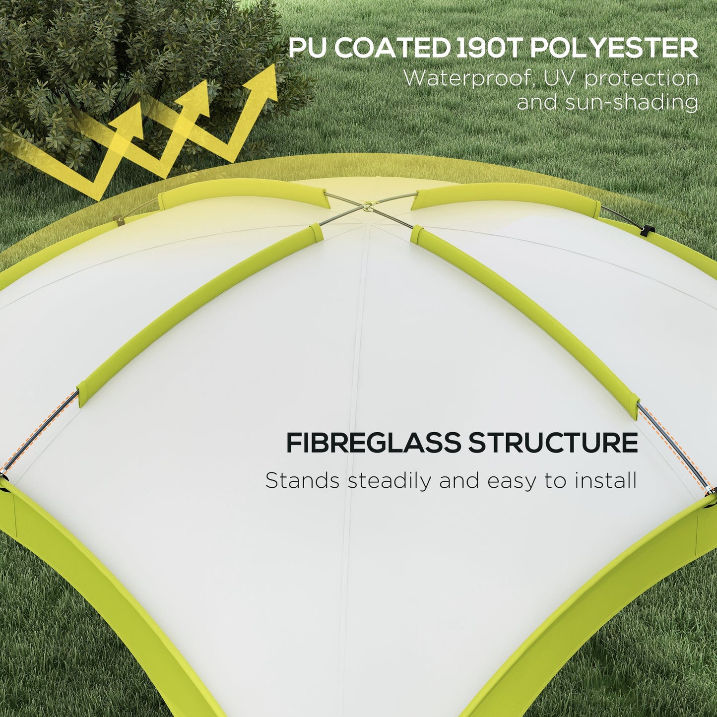 3.5 x 3.5M Camping Gazebo, Outdoor Event Shelter Dome Tent Garden Sun Shelter Patio Spire Arc Pavilion Camp Sun Shade Tent fo