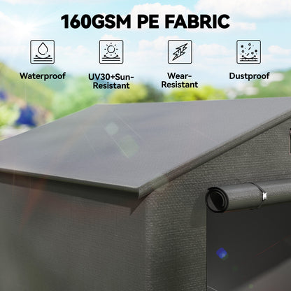 8 x 6 ft Outdoor Garden Storage Shed, Waterproof Bike Tent with Roll-Up Zipper Door